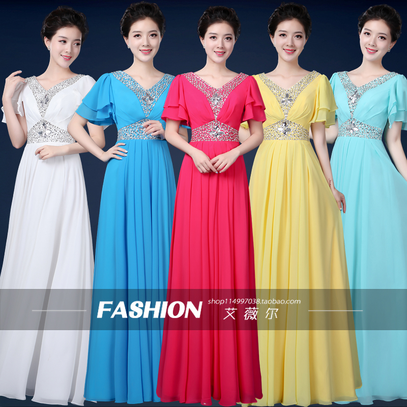 主持人宴会大合唱长裙晚礼服