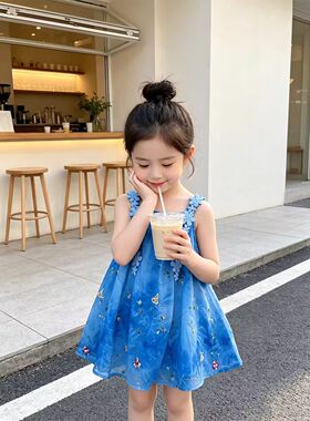女童海洋风洋气连衣裙夏季2026