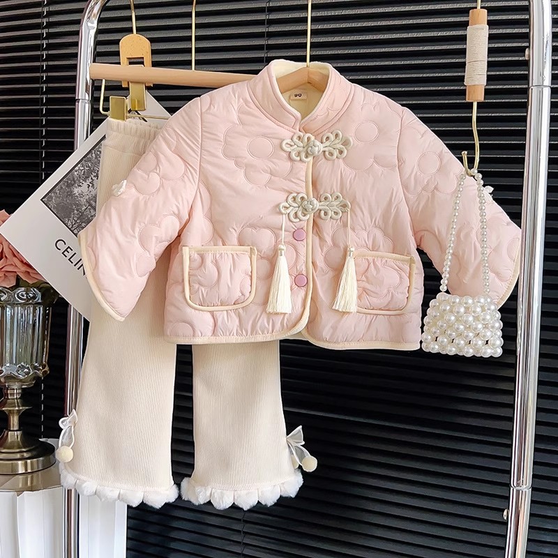 女童短款洋气高端棉服外套2023