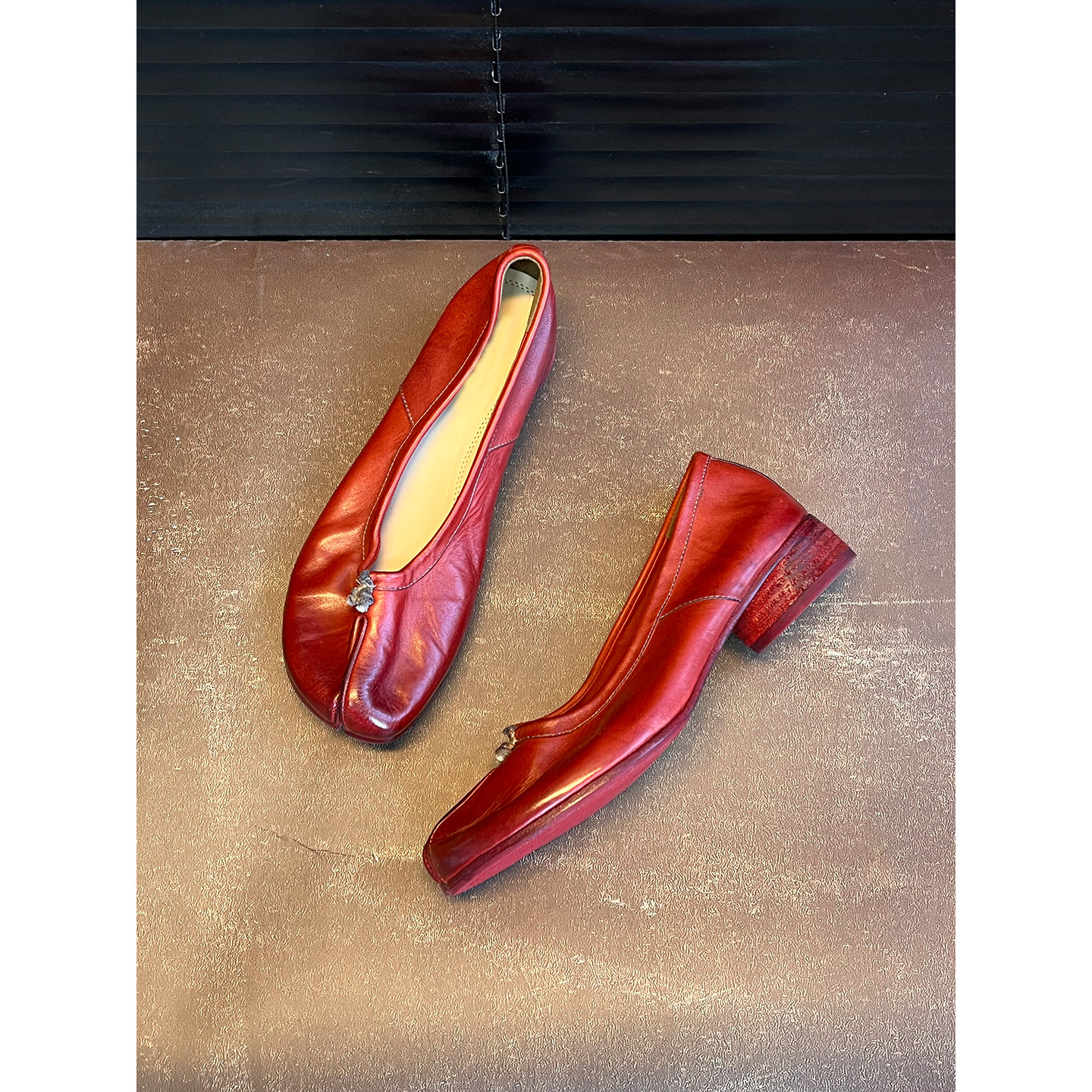 唐拉丁水洗马皮复古分趾鞋女浅口单鞋做旧百搭一脚蹬平底跟鞋,女鞋,浅口单鞋,淘宝优惠券,粉丝福利购,淘宝优惠卷