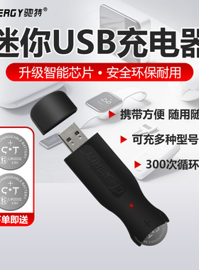 驰特LIR2032迷你USB充电器纽扣充电电池 电子称车遥控主板CR2032