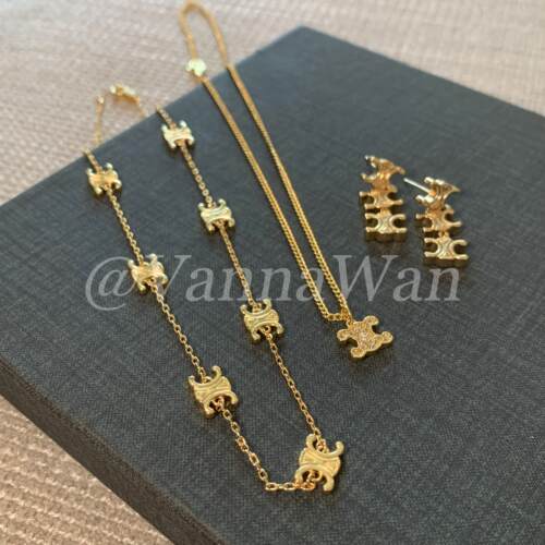 VanWan【经典】金色双c项链女26新高保色凯旋颈链锁骨链高级感
