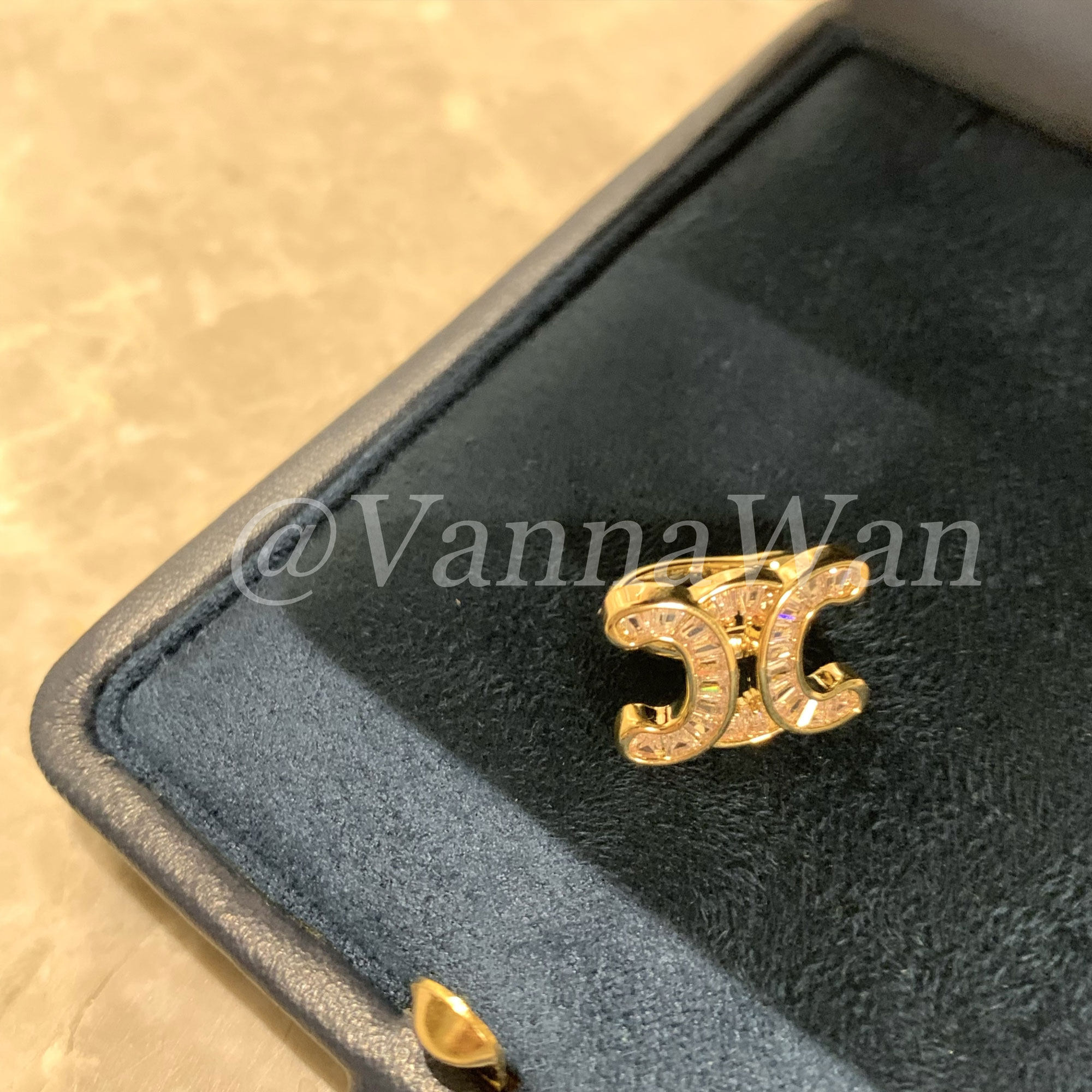 VanWan经典！双c金色耳夹款26新款无耳洞耳饰小众高级设计感气质