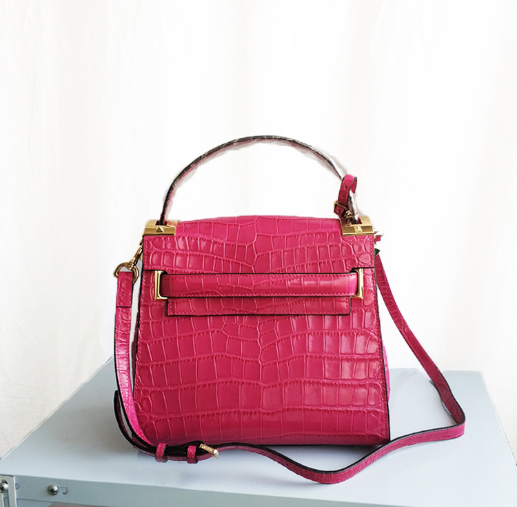 真皮手提包jccs斜挎压纹小