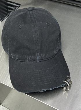 高端潮秋破洞做旧棒球帽