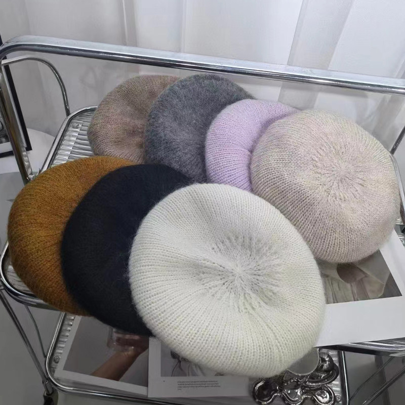 高端潮韩国版秋冬天保暖男女羊毛针织帽子毛线八角帽贝雷帽画家帽