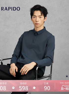 RAPIDO雳霹道春夏男士R-LINE商务运动休闲通勤轻薄长袖POLO衫