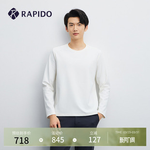 内搭圆领卫衣 舒适长袖 RAPIDO雳霹道2025秋冬男士 简约时尚