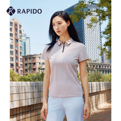 RAPIDO雳霹道半拉链短袖T恤