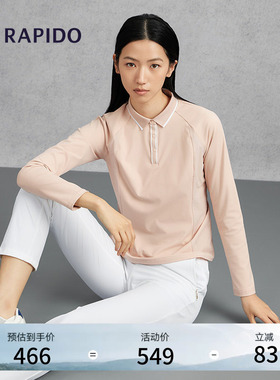 RAPIDO雳霹道春夏女士R-LINE商务运动休闲通勤轻薄长袖POLO衫