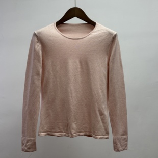 微微桑蚕丝春秋款女式软糯纯色简约时尚风圆领百搭打底衫套头上衣