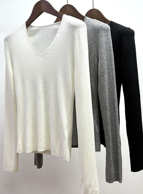 精纺超细美利奴巴素兰羊毛秋冬款女装软糯亲肤贴身打底衫毛衣套头