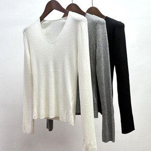 精纺超细美利奴巴素兰羊毛秋冬款女装软糯亲肤贴身打底衫毛衣套头