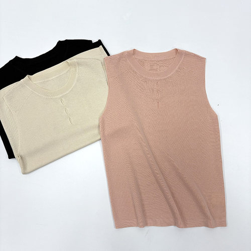 天丝夏季休闲时尚马甲针织上衣