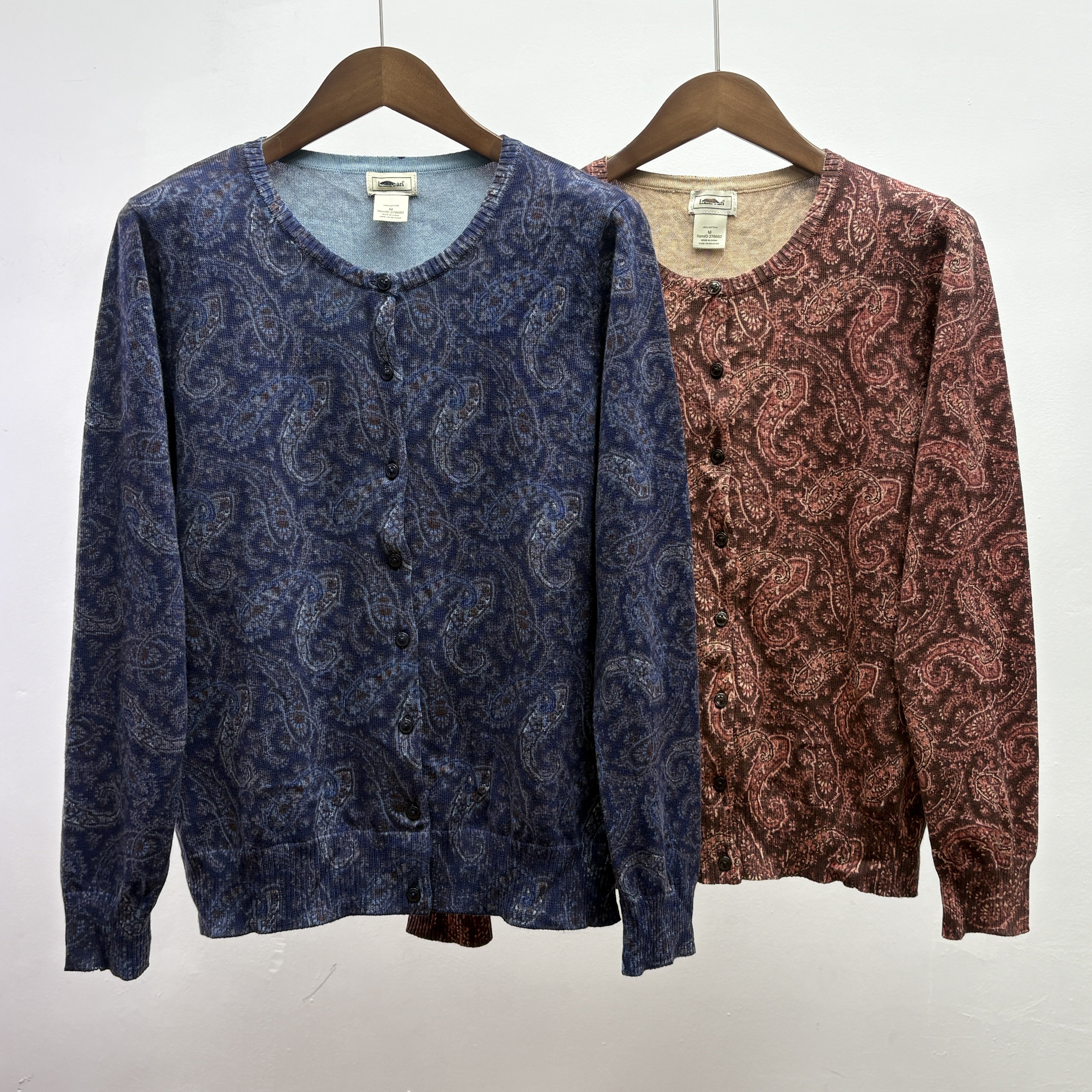 100纯棉春秋款女装简约时尚风圆领单排扣外搭毛衣小开衫花色上衣