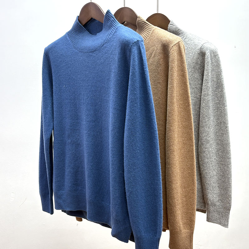 羊毛羊绒混纺秋冬款女厚实软糯半高领保暖打底毛衣简约风百搭套头