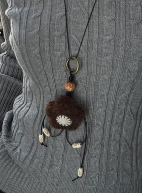 卡通充棉可爱布艺花朵项链方枕头车钥匙扣挂件手机挂绳包包挂饰