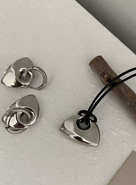 欧美潮流小秤砣空心黑绳项链个性ins冷淡风耳扣时尚轻奢气质配饰