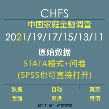 CHFS数据库中国家庭金融调查2021年19-11年所有原始数据STATA问卷
