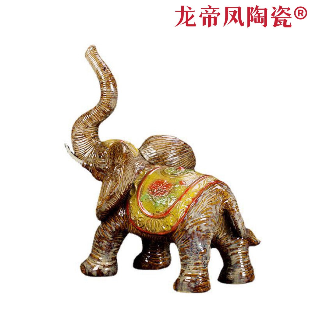 八年老店新品冲量陶瓷珍藏版时尚家居装饰品招财大象摆件大号结婚