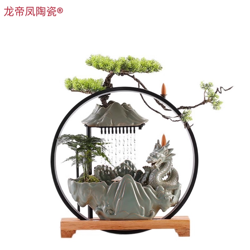 八年老店新品冲量新中式创意龙年招财流水摆件家居装饰开业乔迁礼