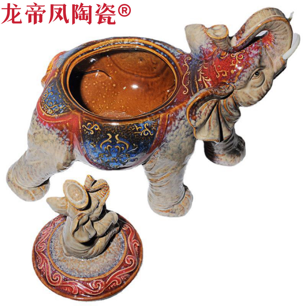 八年老店新品冲量陶瓷珍藏版时尚家居装饰品招财大象摆件大号结婚