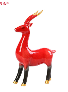 八年老店新品冲量陶瓷珍藏版三羊开泰风水补角摆件办公室开业乔迁