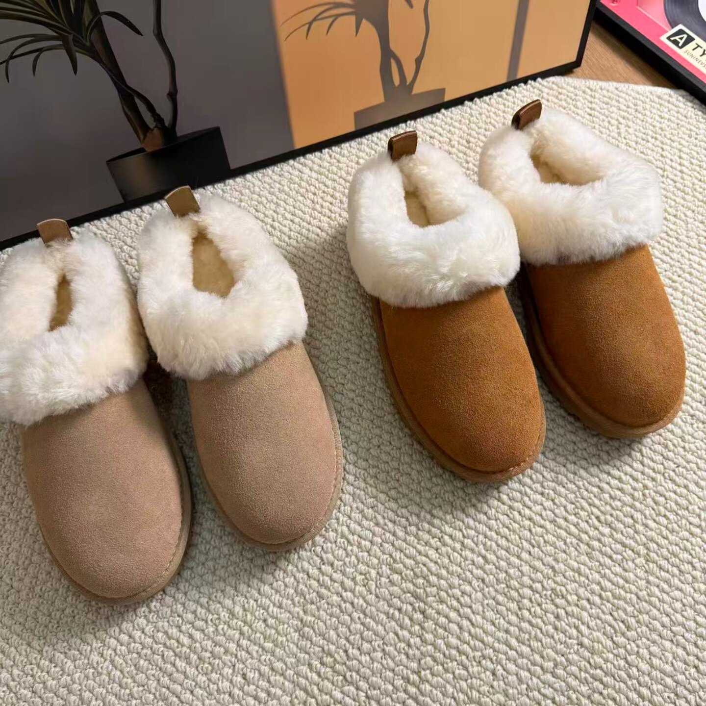 “双穿”可踩雪地靴包头翻毛棉鞋