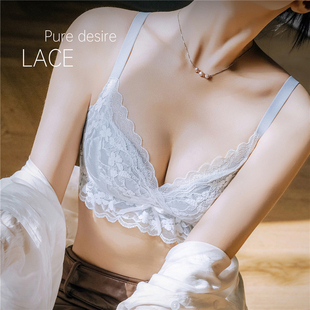 聚拢内衣女小胸显大收副乳防下垂蕾丝无钢圈性感文胸罩2025新款