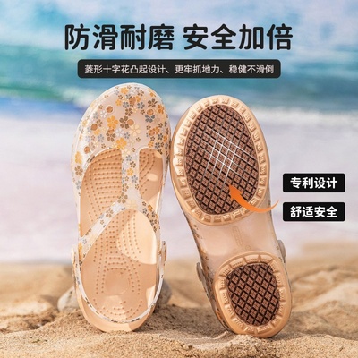 专利高端防滑底果冻鞋孕妇适合