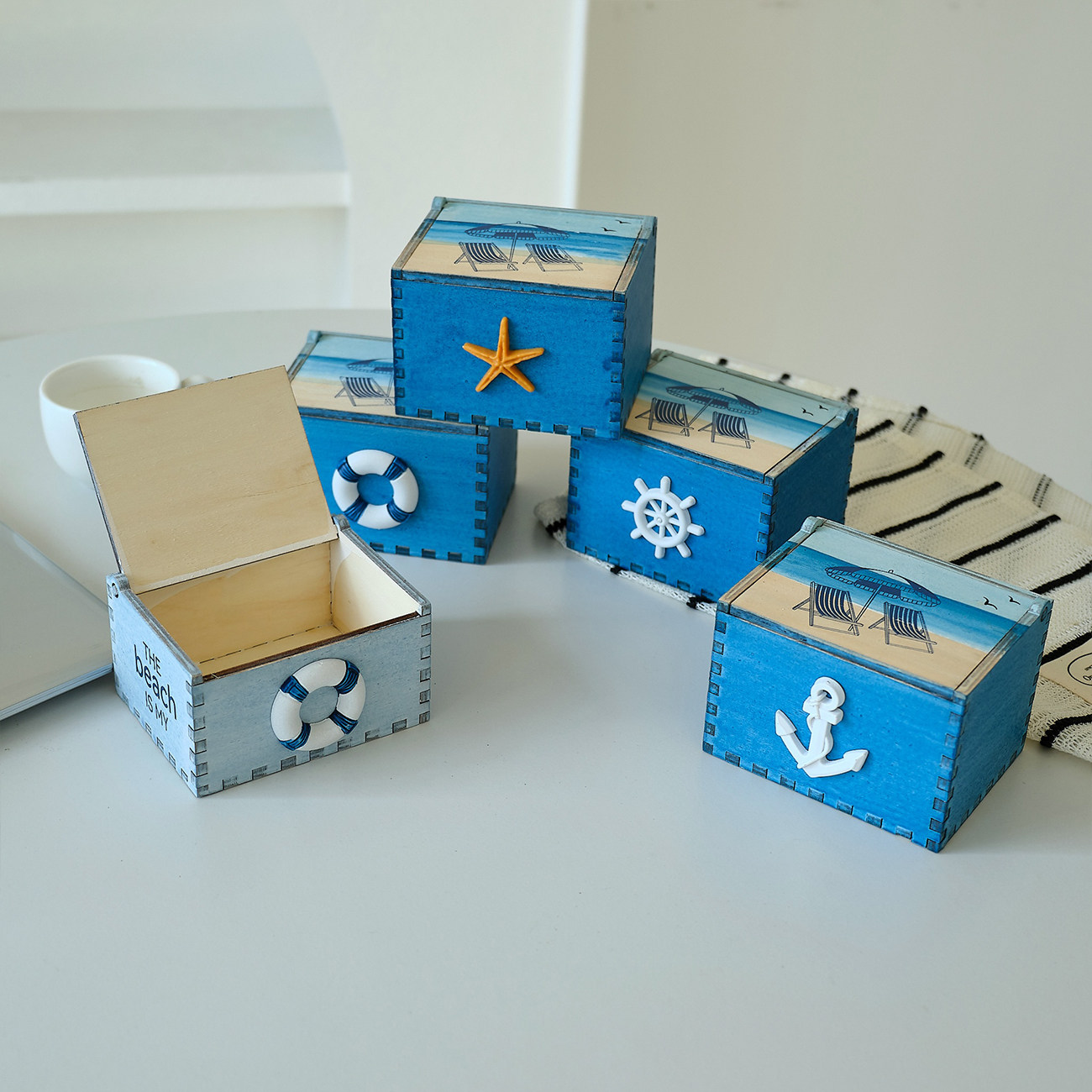 海洋风海底藏宝箱迷你小盒子摆件