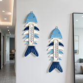 饰品家居壁挂件创意家居装 地中海风格 创意鱼骨温度计装 饰品