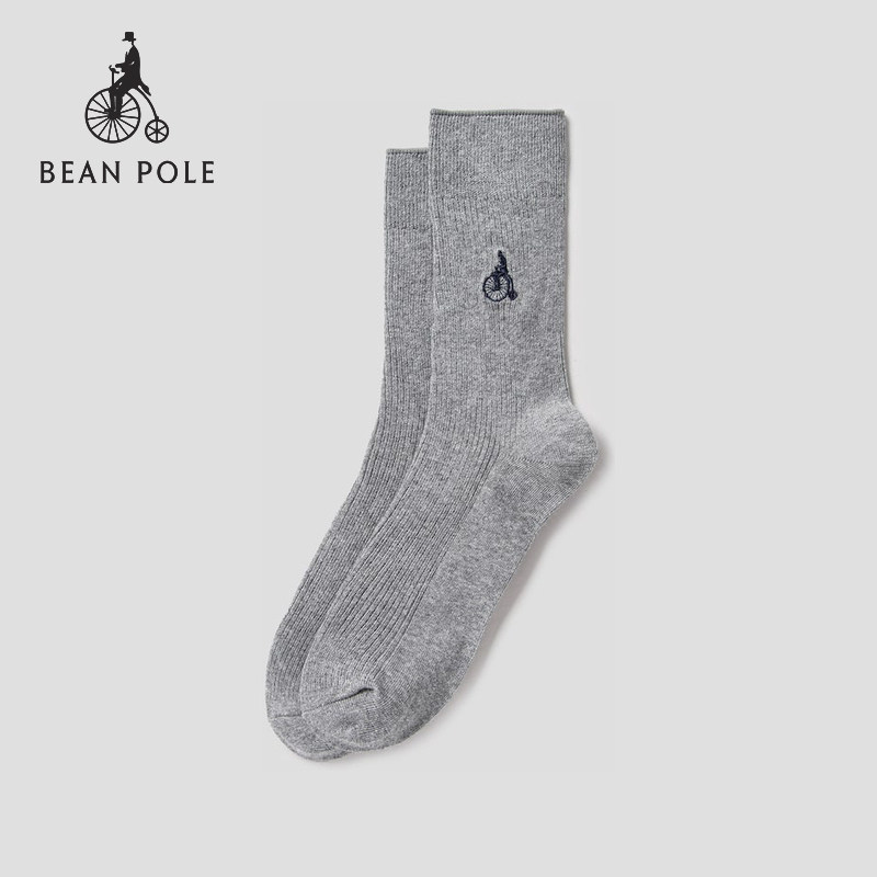 BEANPOLE滨波男士休闲户外优雅简约风纯色时尚素色长筒袜日常