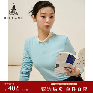 2025秋冬女圆领简约打底内搭素色长袖 BEANPOLE滨波 T恤 新品