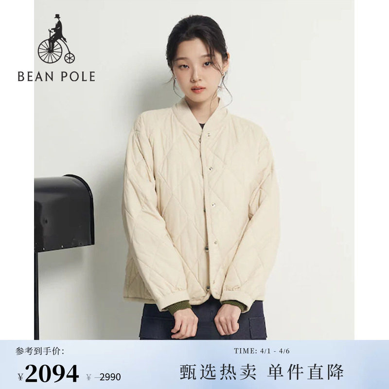 BEANPOLE滨波  春秋女士时尚优雅休闲经典钻石绗缝休闲棉服外套