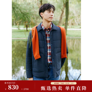 式 BEANPOLE滨波 日常翻领宽松衬衫 商务休闲简约时尚 棉服外套 男士