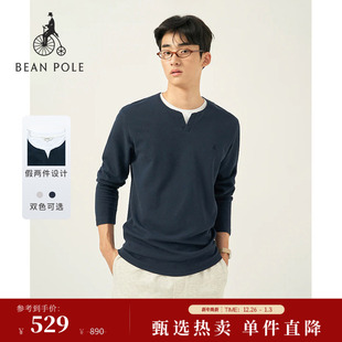 通勤长袖 假两件叠穿时尚 BEANPOLE滨波滨波2025秋冬男士 新品