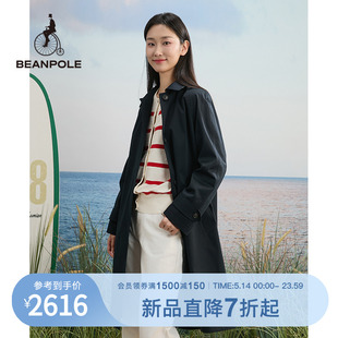 女士户外基本长款 博主同款 BEANPOLE滨波 2024春夏新款 风衣外套