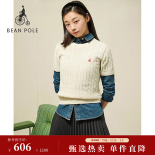 2025秋冬女士纯棉简约套头圆领针织套头衫 BEANPOLE滨波 新品