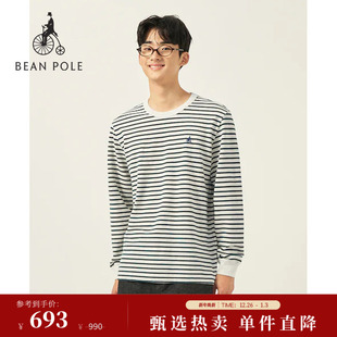 新品 穿搭松弛感条纹长袖 BEANPOLE滨波 韩式 T恤 2025年秋冬男士