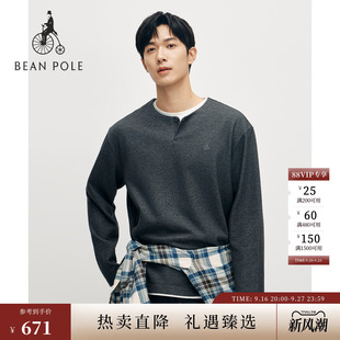 【舒暖系列】【新品】BEANPOLE滨波2026秋男假两件亨利领长袖T恤
