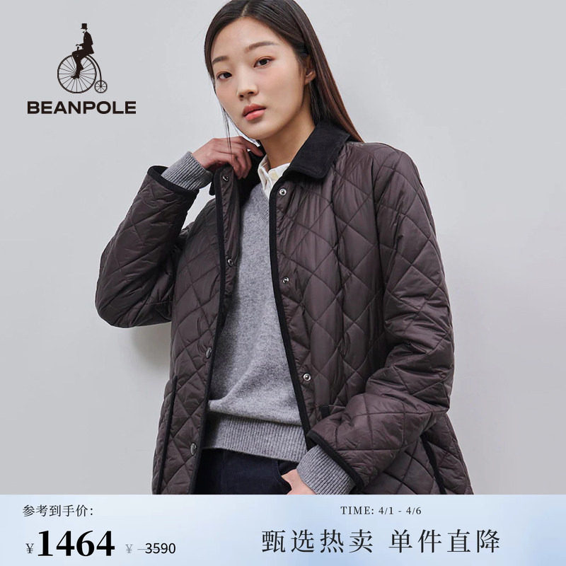BEANPOLE滨波  女士休闲中长款时尚职场日常通勤低调简约绗缝棉服