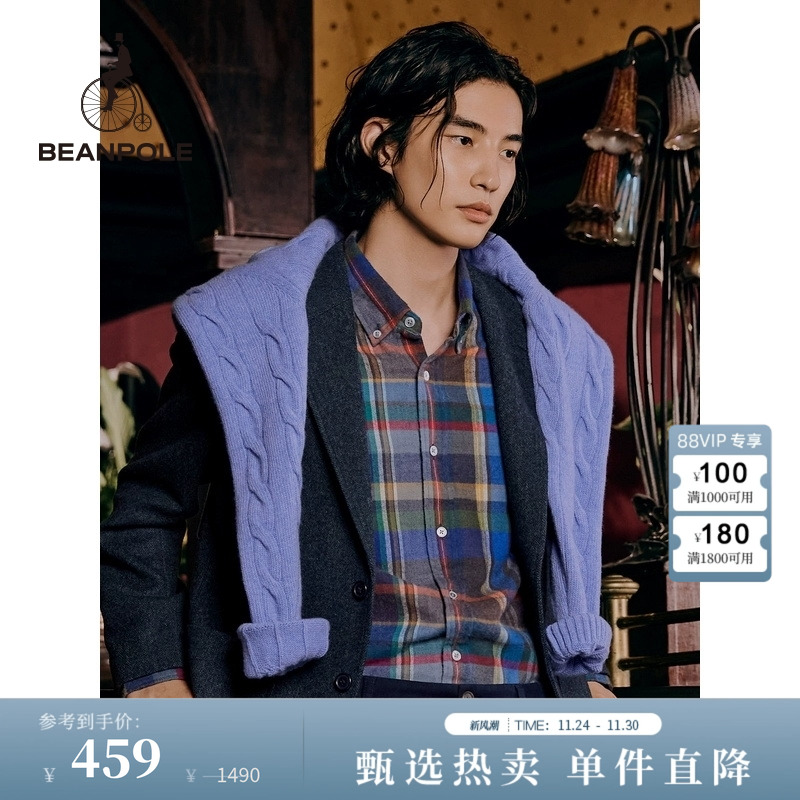 beanpole长袖衬衫滨波格子衫