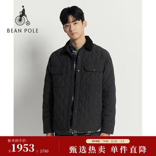 菱形格绗缝翻领夹克 BEANPOLE滨波秋冬男行政风松弛感经典 新品