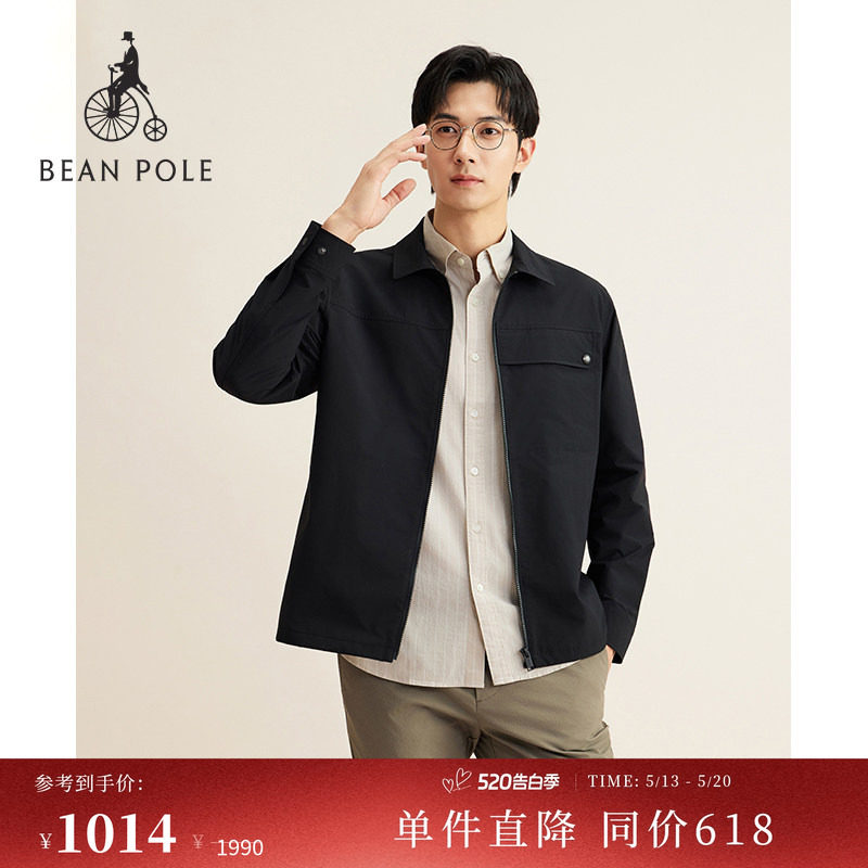 BEANPOLE滨波男士商务厅局风通勤日常纯色多色休闲衬衫型夹克外套