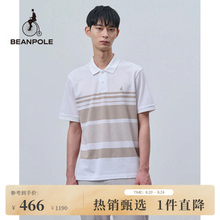 条纹撞色拼接 夏季 BEANPOLE滨波 T恤 男商务通勤短袖 POLO衫