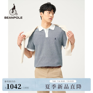 商务撞色条纹翻领短袖 2025春夏男士 新品 POLO衫 BEANPOLE滨波