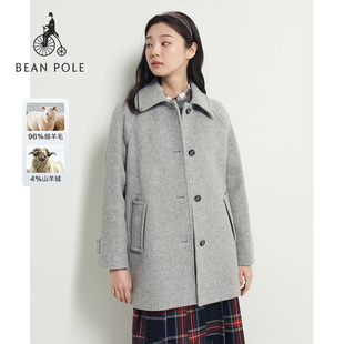 含山羊绒BEANPOLE滨波秋冬女松弛老钱风巴尔玛肯毛呢大衣 新品
