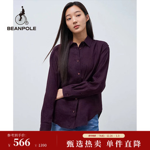 衬衫 优雅气质简约风长袖 女士宽松酒红色复古风时尚 BEANPOLE滨波