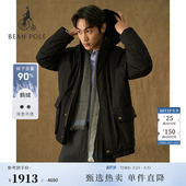 90%鹅绒 BEANPOLE滨波男运动风黑色休闲商务风职场简约羽绒服外套